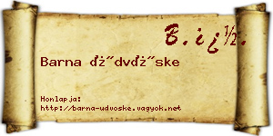 Barna Üdvöske névjegykártya